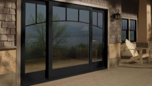 stylish multi-panel sliding patio door on exterior of home