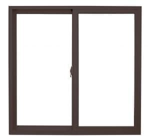 Sliding window with black frames on a white background.